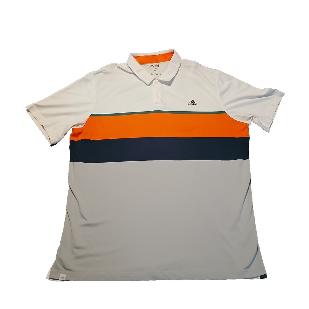 Adidas Climacool Men's Multicolor Size XL Stretch Striped Golf Polo Shirt